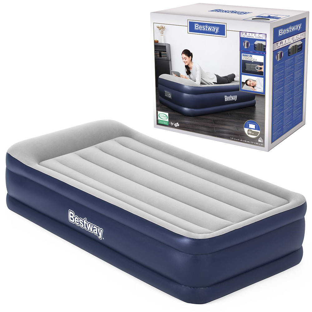 

Надувная кровать односпальная с встроенным насосом, 191*97*46 Bestway 67628, Синий