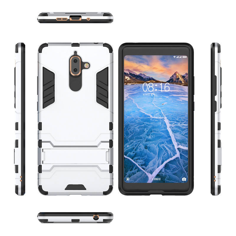 

PC + TPU чехол Metal armor для Nokia 7 Plus (7 цветов) серебристый