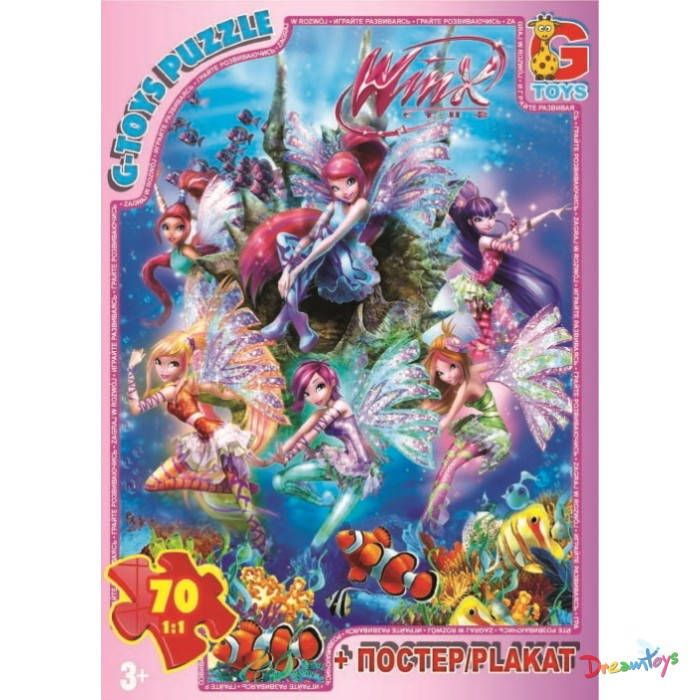 

Пазлы из серии "WinX Club" Винкс клуб 3 70 элементов 21*30см кор. 19*13*3см ТМ G-Toys Украина