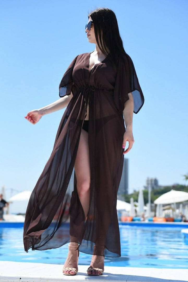 

Женская Пляжная Туника из шифона в пол БАТАЛ