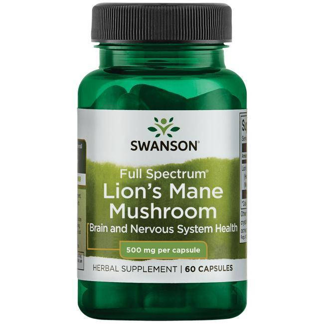 

Ежовик гребенчатый, Swanson, Lion's Mane Mushroom, 500 мг, 60 капсул