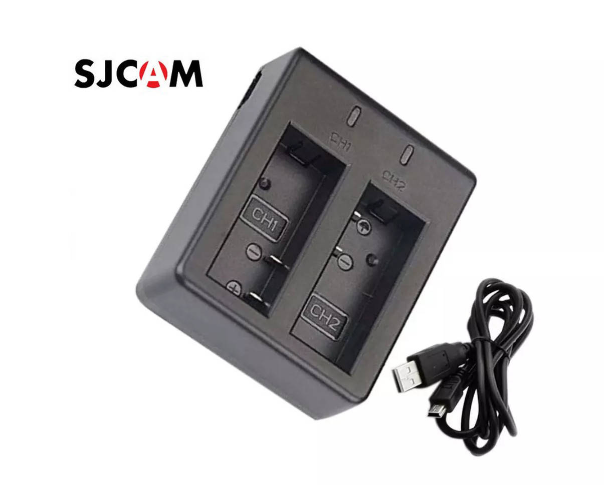 

Зарядное устройство SJCAM на два аккумулятора для камер SJ4000, SJ5000, M10, Черный