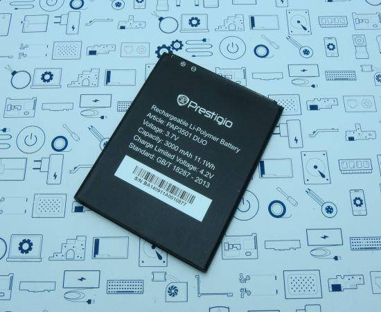 

Батарея аккумуляторная PAP3501 Prestigio 3501 3000mAh Сервисный оригинал с разборки (до 10% износа)