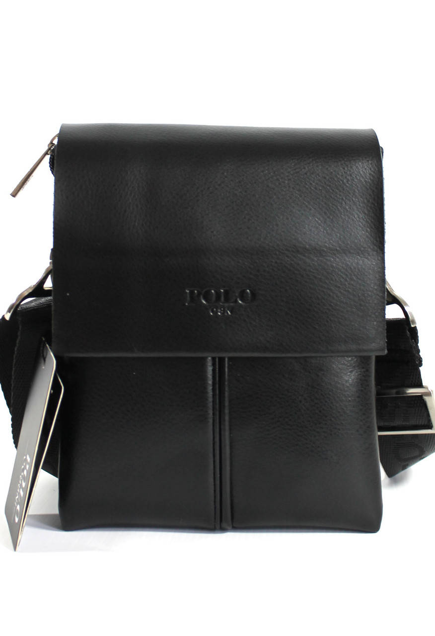 

Мужская сумка-планшет через плечо из кожзама, барсетка "Polo YR 6771-1", Черный