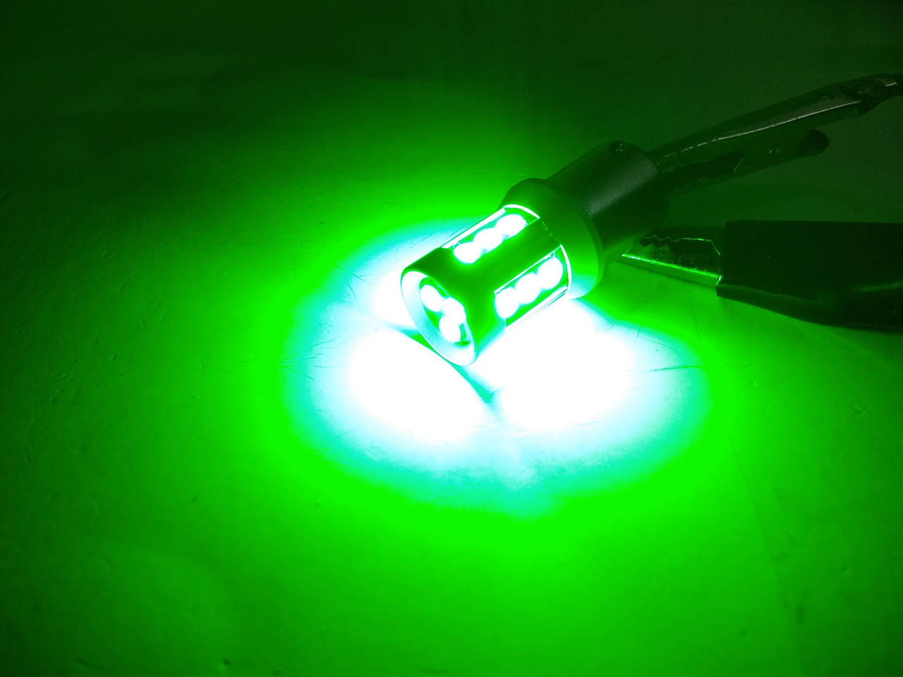 

Автолампа светодиодная LED, P21W, 1156, BA15S, 15 EPISTAR 3020, 9-16В, Зелёная