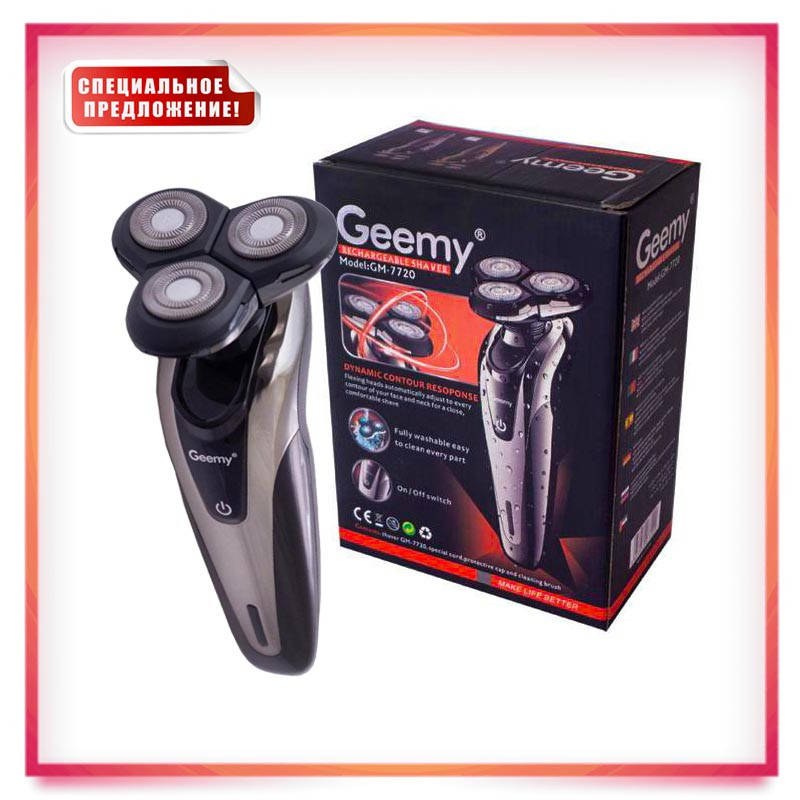 

Беспроводная аккумуляторная электробритва Geemy GM-7720