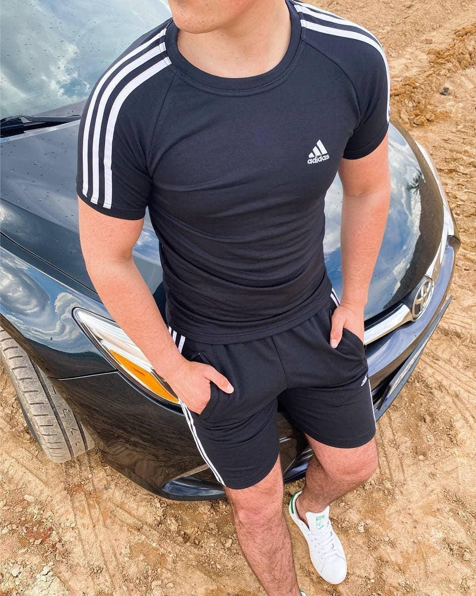 

Спортивный костюм мужской летний Adidas. Футболка + Шорты Adidas M, Разные цвета