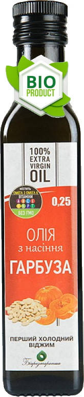 

Масло из семян тыквы, холодный отжим (250ml) "Біорасторопша"