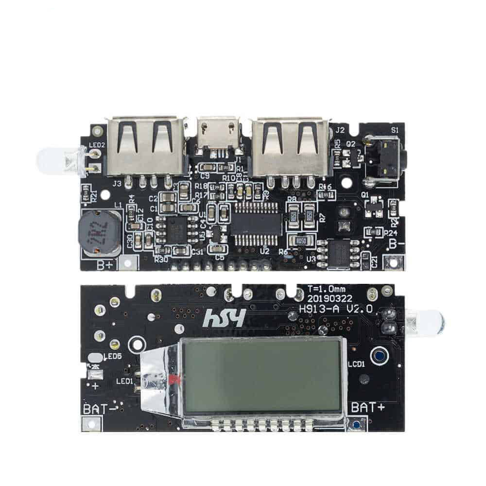 

Модуль PowerBank с LCD дисплеем, 2 x USB 5В, 2А