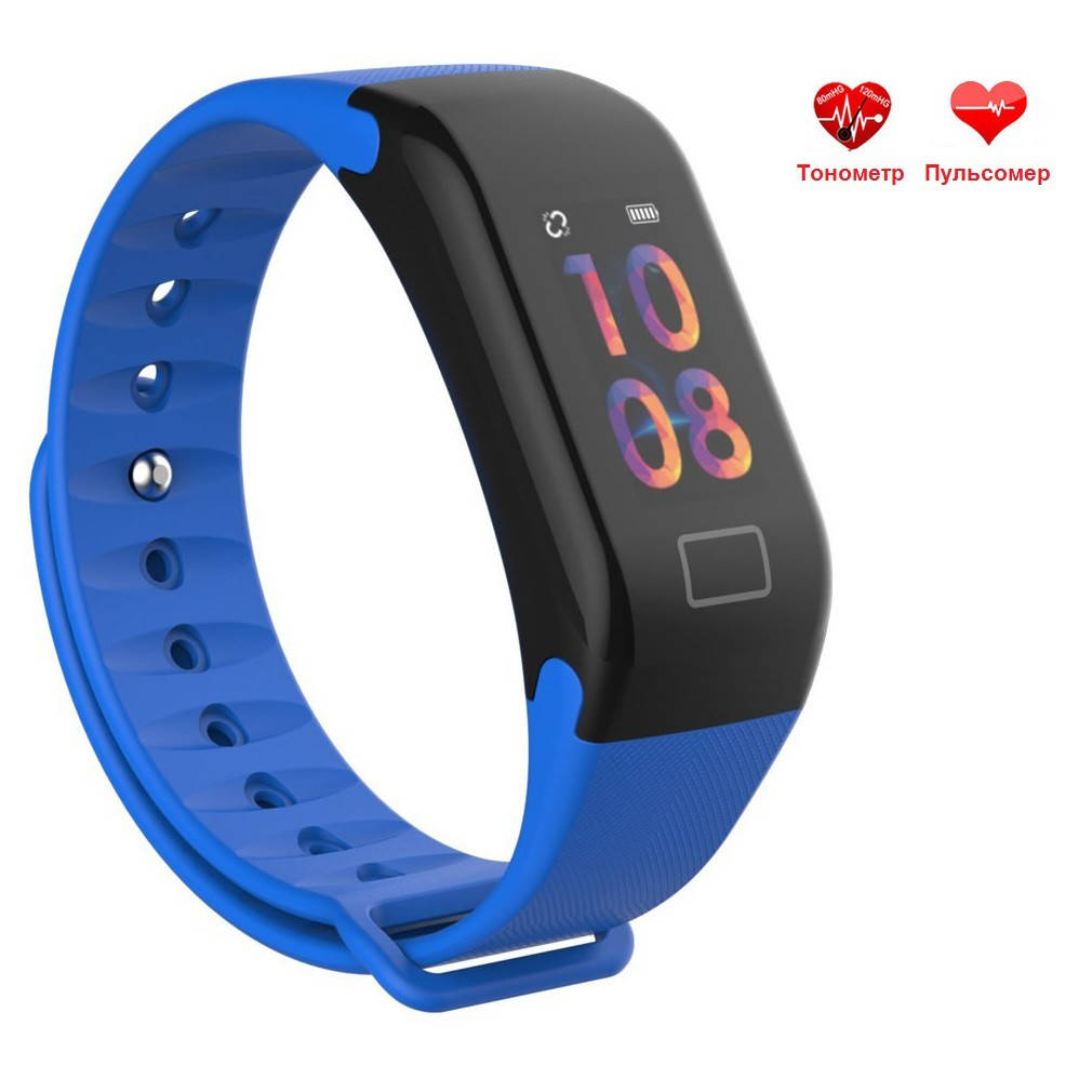 

Фитнес браслет WearFit F1C с функцией тонометра (цветной экран). Синий.