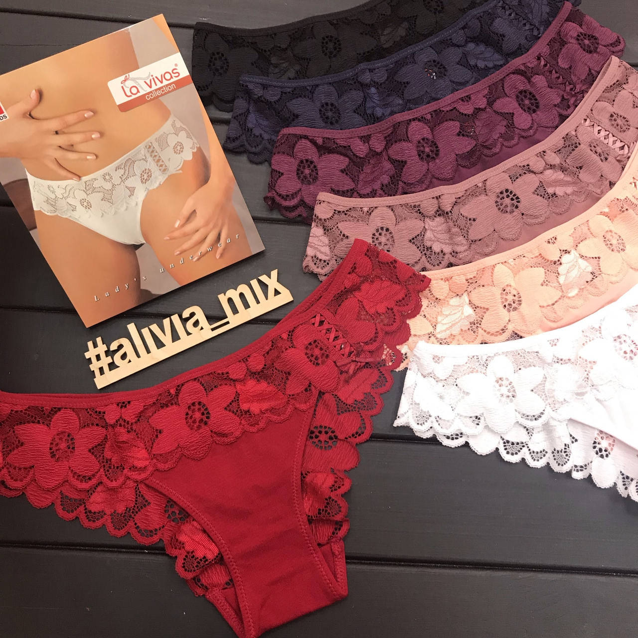 

Трусики от La vivas ромашка 60378 M, бургунди рэд(красный)