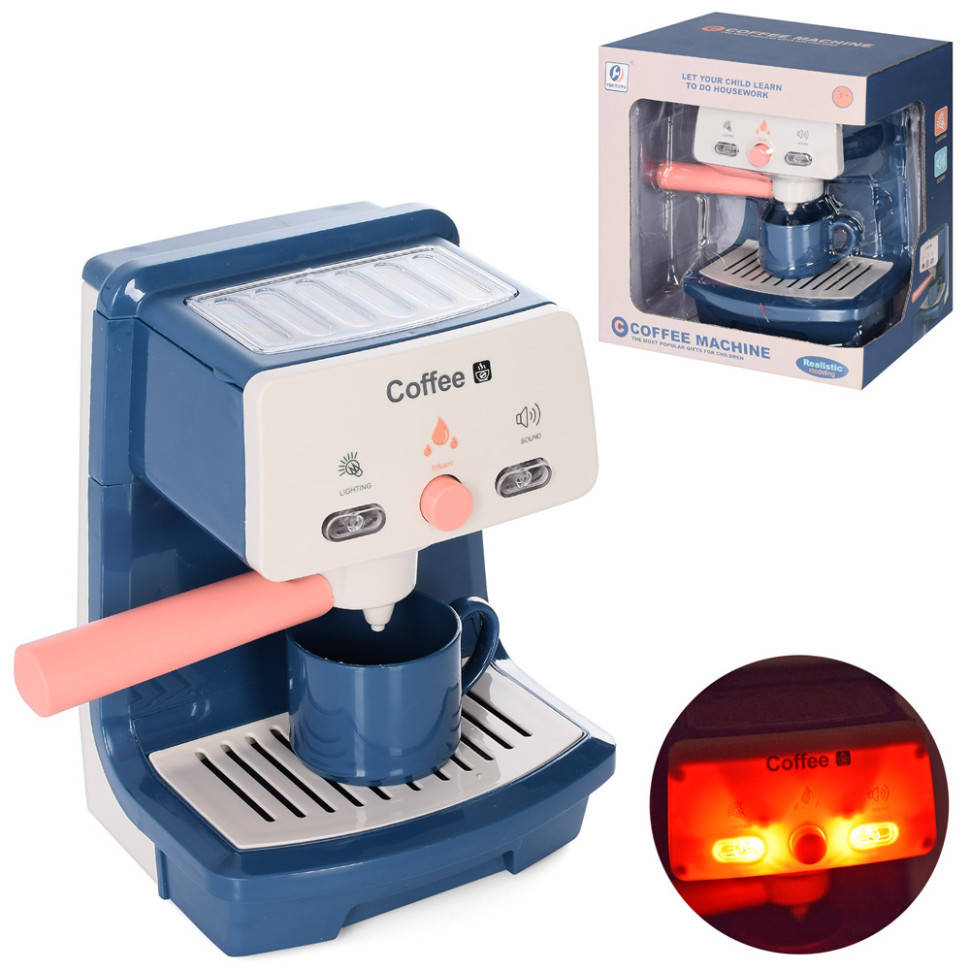 

Игрушечная кофеварка льется вода, звук, свет YH178-2C 18 см