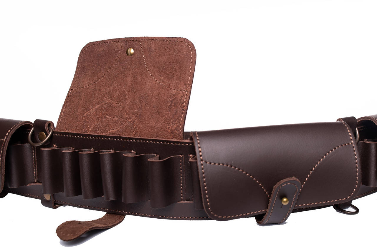 

Патронташ 24 патрона закрытый кожа коричневый 12, 16 калибр