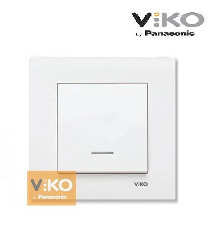

Выключатель одноклавишный с подсветкой Viko Karre скрытой проводки белый (Турция)