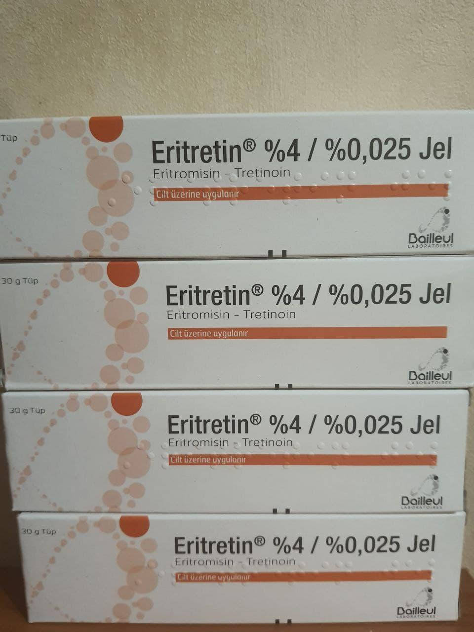 

Эритретин гель 4%, Eritretin 4% -(Эритромицин +третиноин)от акне.