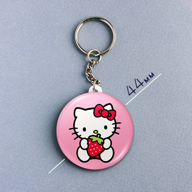 

"Кошка Хэллоу Китти / Hello Kitty" брелок круглый Ø44 мм, Разные цвета