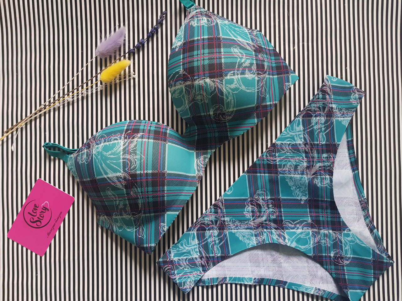 

Комплект жіночої нижньої білизни Anabel Arto 7034 75C 70C бірюзовий, Бирюзовый