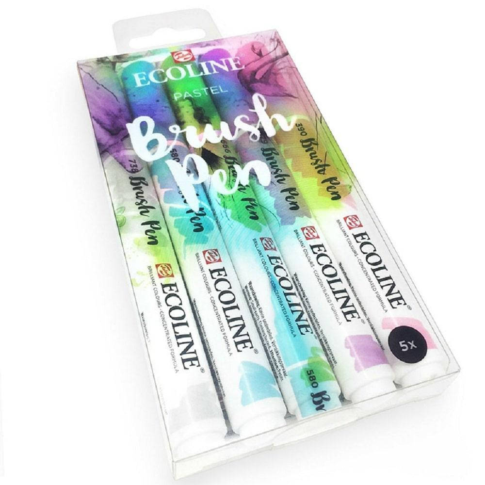 

Набір акварельних браш-маркерів "Ecoline Brushpen", 5 кол. Pastel, Royal Talens