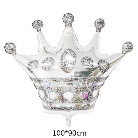 

Фольгированный шар корона 100х90 см серебро, Серебристый