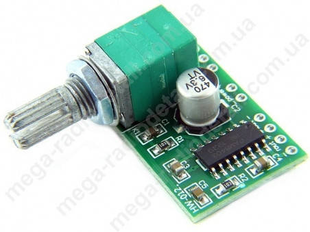 

Аудио усилитель класса D 2x3W пит. 2.5...5v (PAM8403) с регулятором