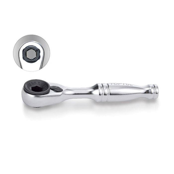 

Мини трещотка-битодержатель 1/4" TOPTUL 60 зубцов, быстрый диск CHDV0801