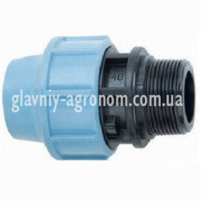

Муфта (фитинг) 63х1-1/2" зажимная для подсоединения полиэтиленовой трубы с наружной резьбой, Голубой