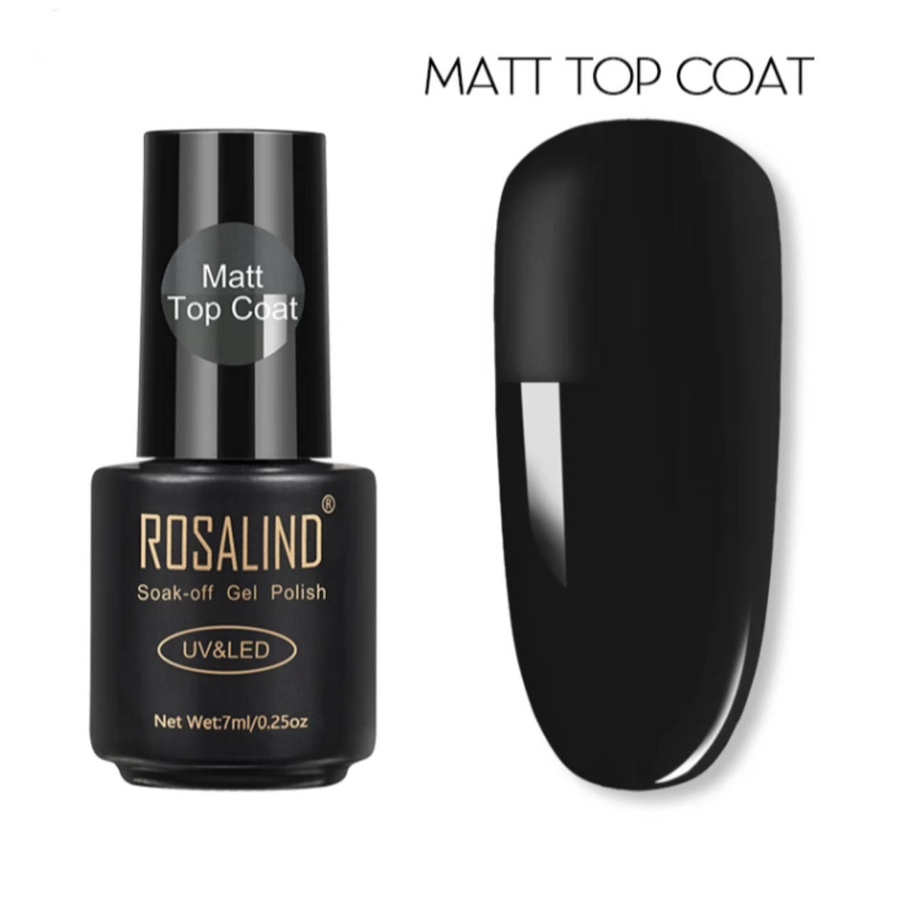 

Матовый топ, верхнее покрытие без липкого слоя Rosalind Matt Top Coat (7мл.)