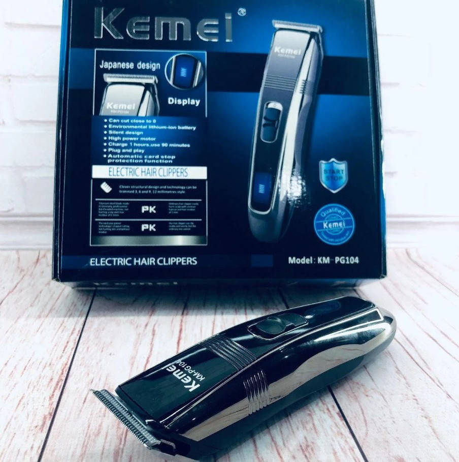 

Машинка для стрижки волос и бороды Kemei KM PG-104 / 5431 аккумуляторная беспроводная с насадками