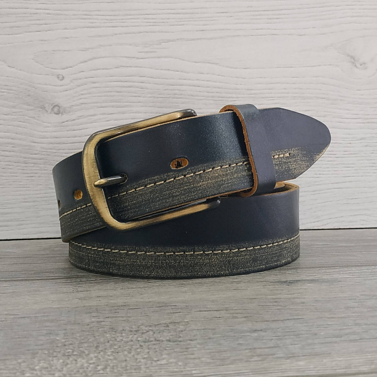 

Ремень кожаный 4 см черный