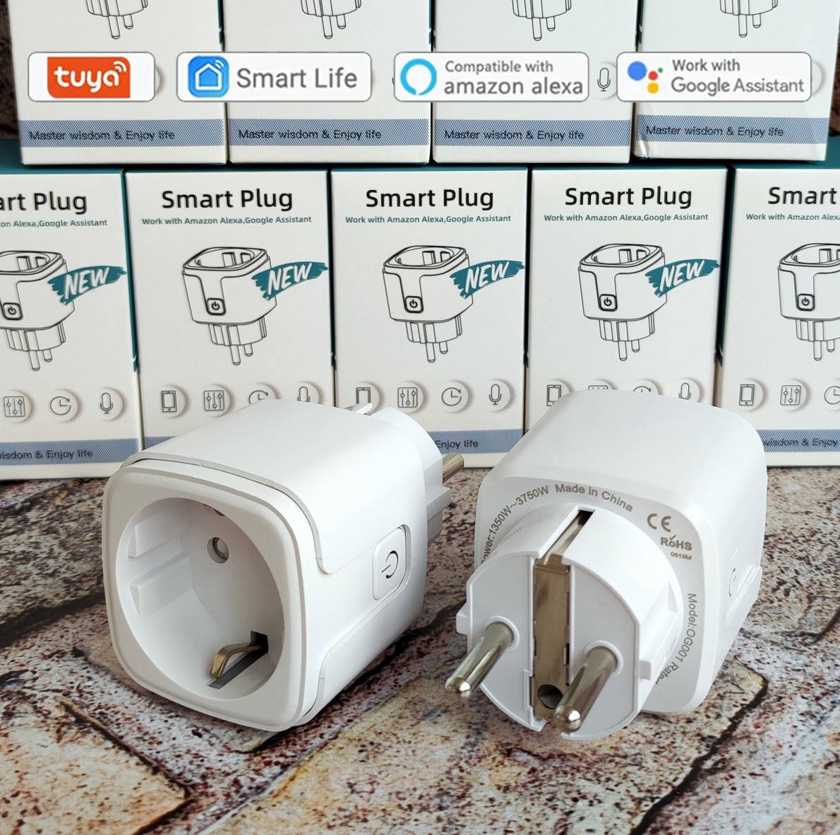

Умная розетка Wi-Fi Smart Plug 16А 3500W, вай фай розетка, Smart Life / Tuya Smart / Google home и Alexa