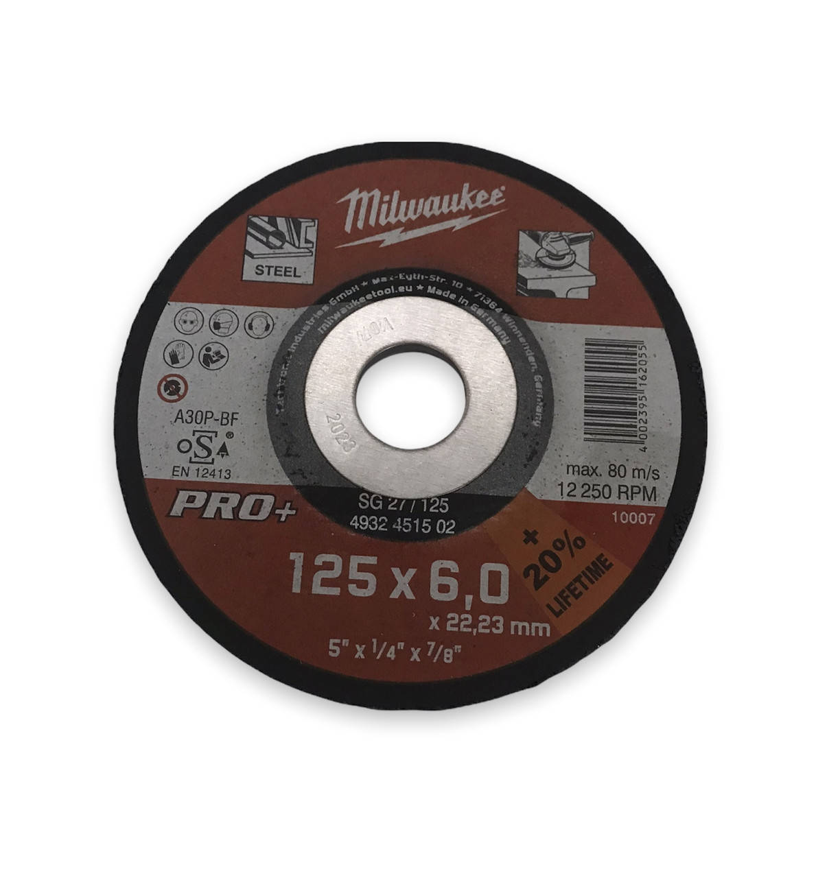 

Диск шлифовальный по металлу Milwaukee PRO+ Ø125*6мм