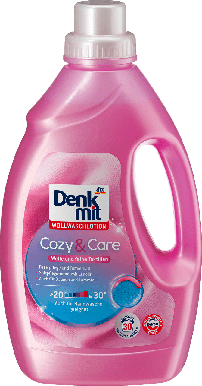 

Гель для стирки шерстяных изделий Denkmit Wollwaschlotion Cozy & Care,1,5 L