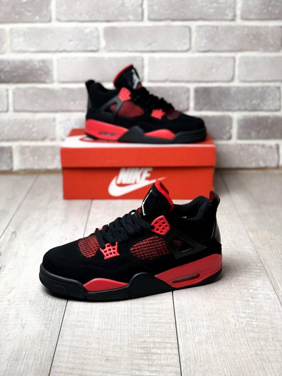 

Кросівки чоловічі Nike Air Jordan 4 / кросівки чоловічі найк аір джордан черно-красные 43, Черный