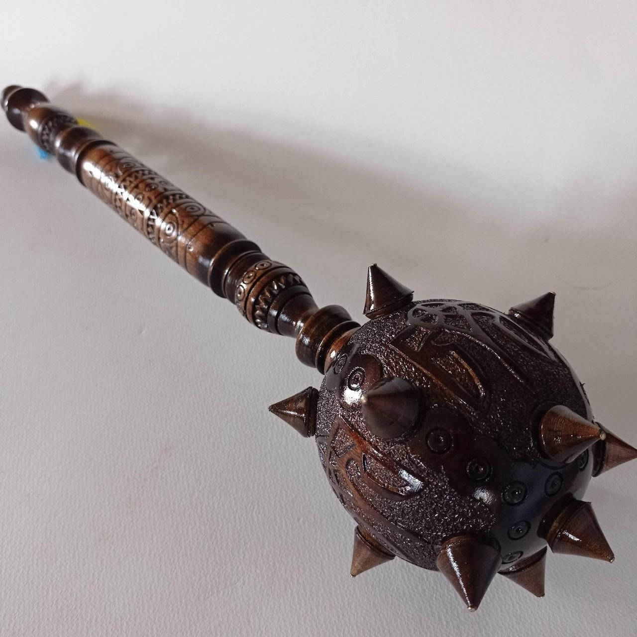 

Деревянная резная булава 50 см., ручная работа, подарок, сувенир