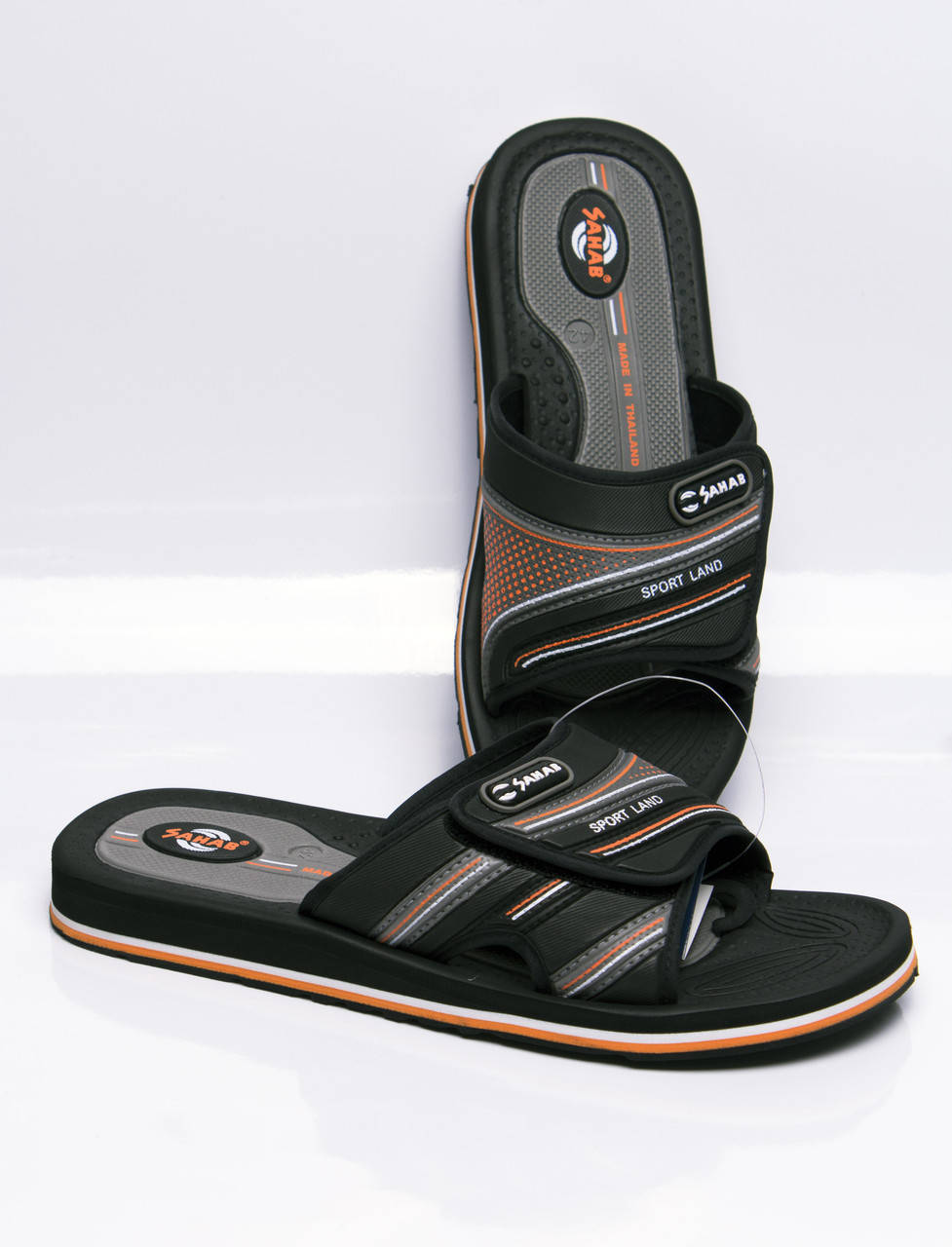 

Шлепанцы Сахаб мужские на липучке черные Sahab, Черный