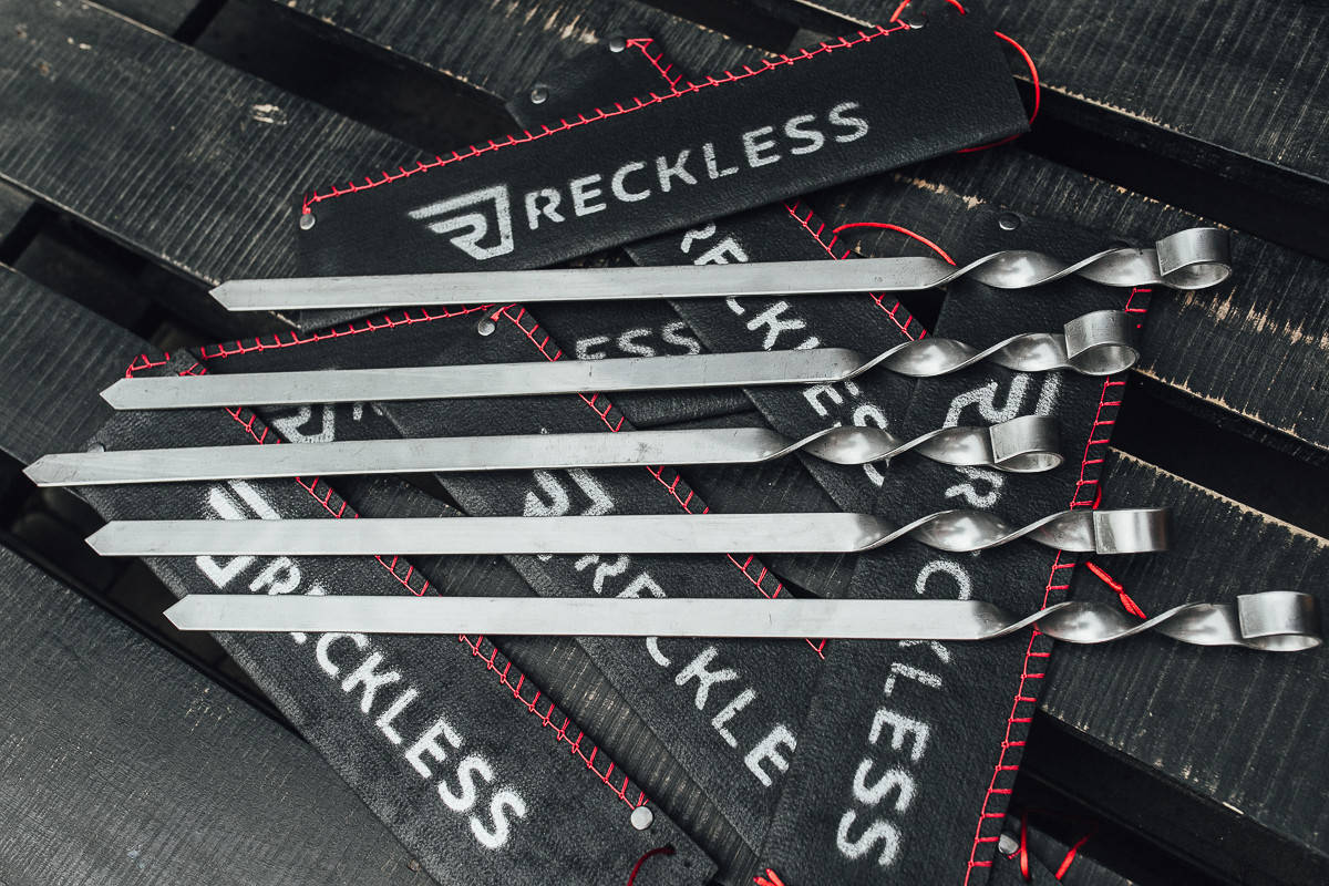 

Шампур для люля-кебаб, нержавейка 560*20*3 мм.набор 6 шт+чехол Reckless