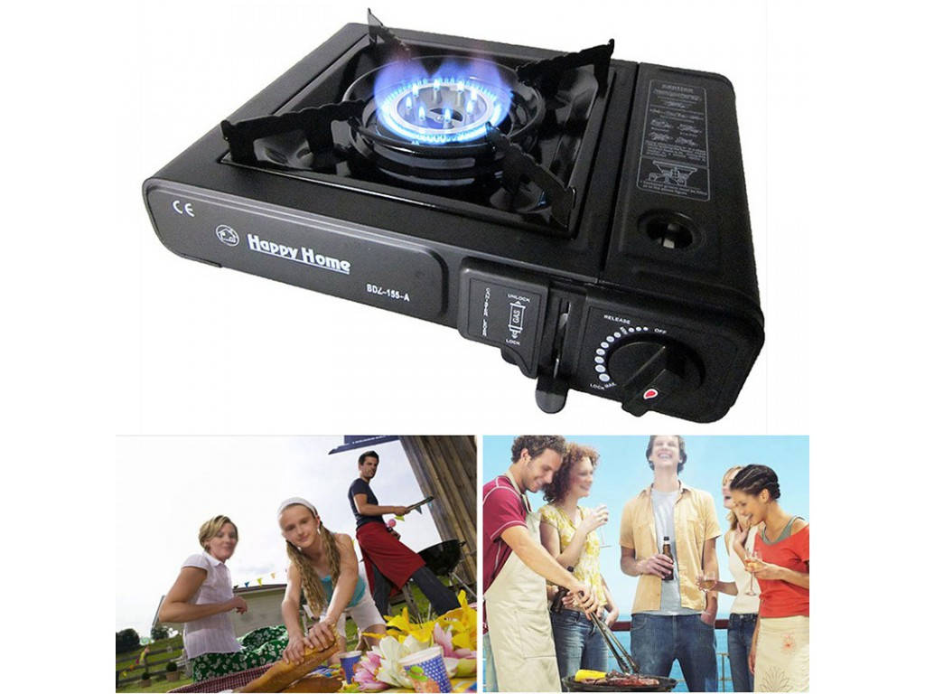 

Портативная газовая плита с двойным действием и адаптером в кейсе ( BDZ-155-A)