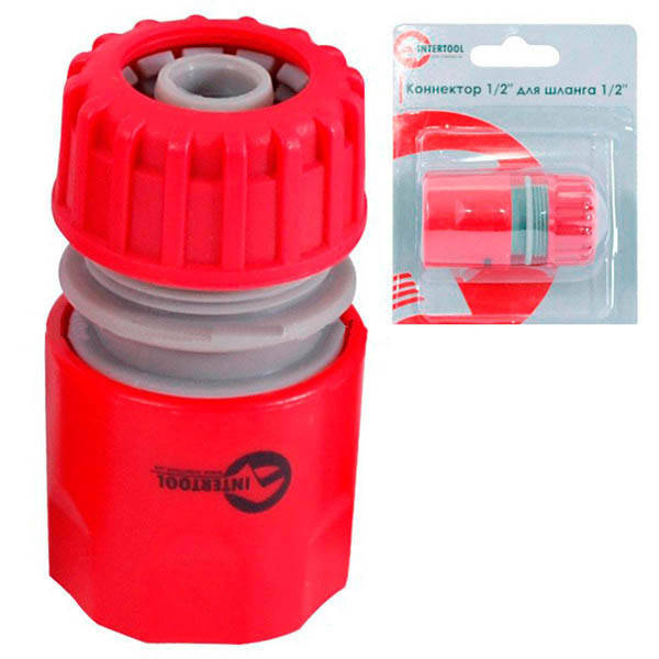 

Коннектор 1/2 для шланга 1/2 INTERTOOL GE-1016 красный