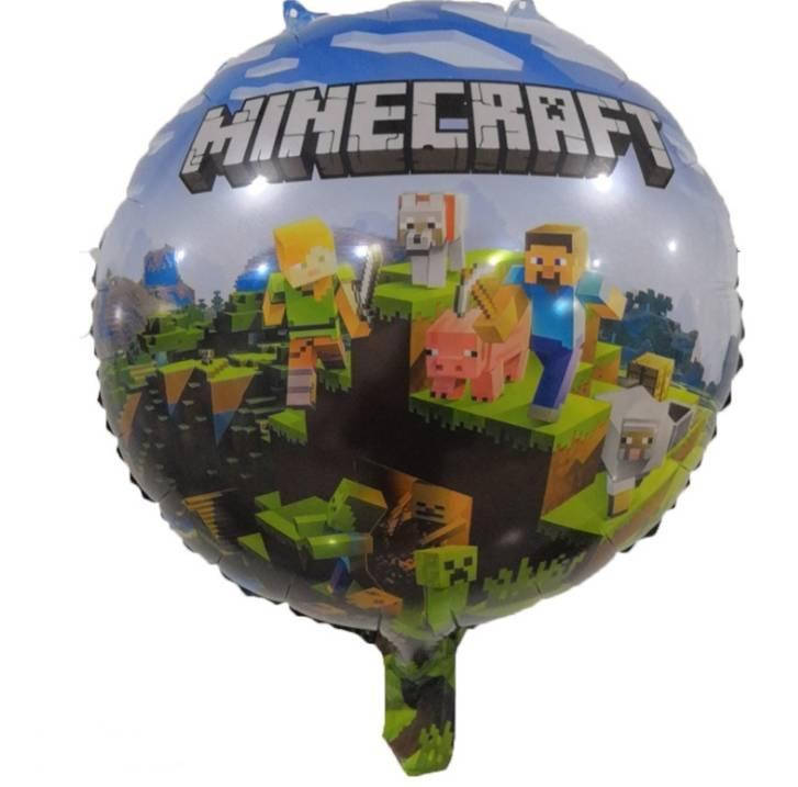 

Шар Майнкрафт (MINECRAFT) фольгированный круглый 45см, Синий