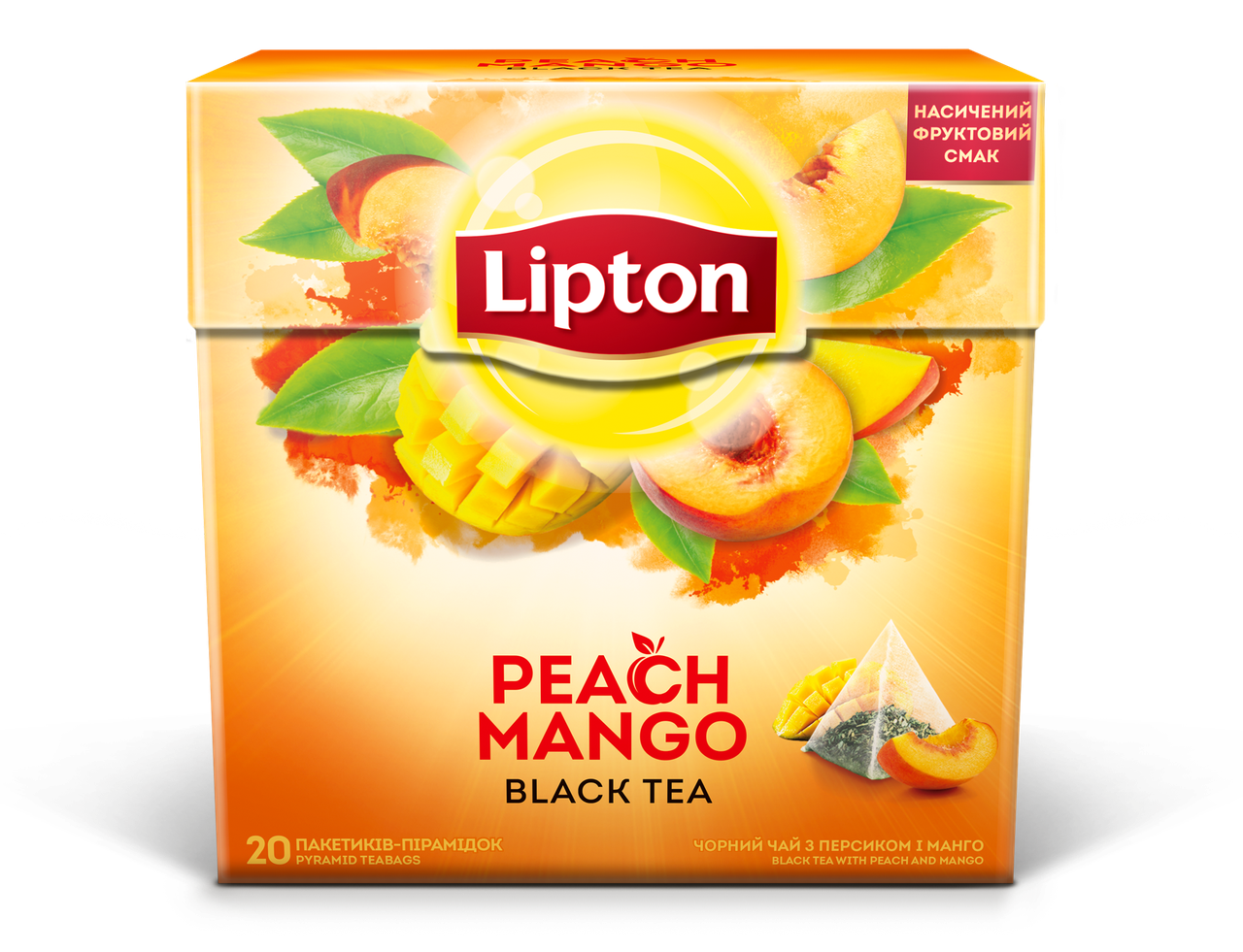 

4074-чай Липтон Peach Mango Fruit Tea в пирамидках 20шт