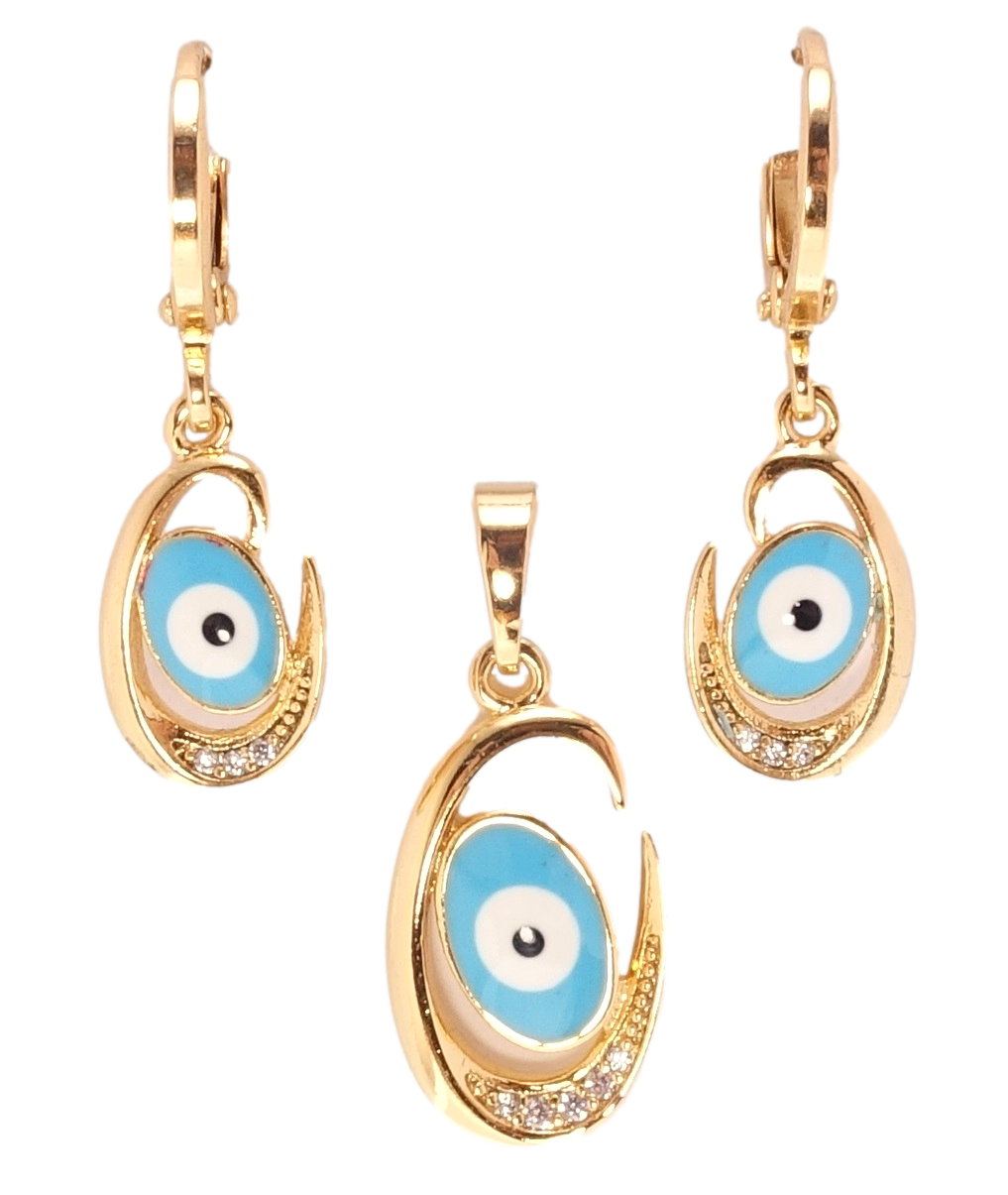 

Набор Xuping Позолота 18K Серьги Кулон "Оберег Глаз Фатимы"