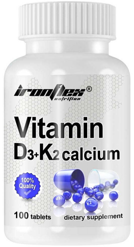 

Витамины IronFlex - Vitamin D3+K2 Calcium (100 таблеток) (срок годности до 01.09.2022)