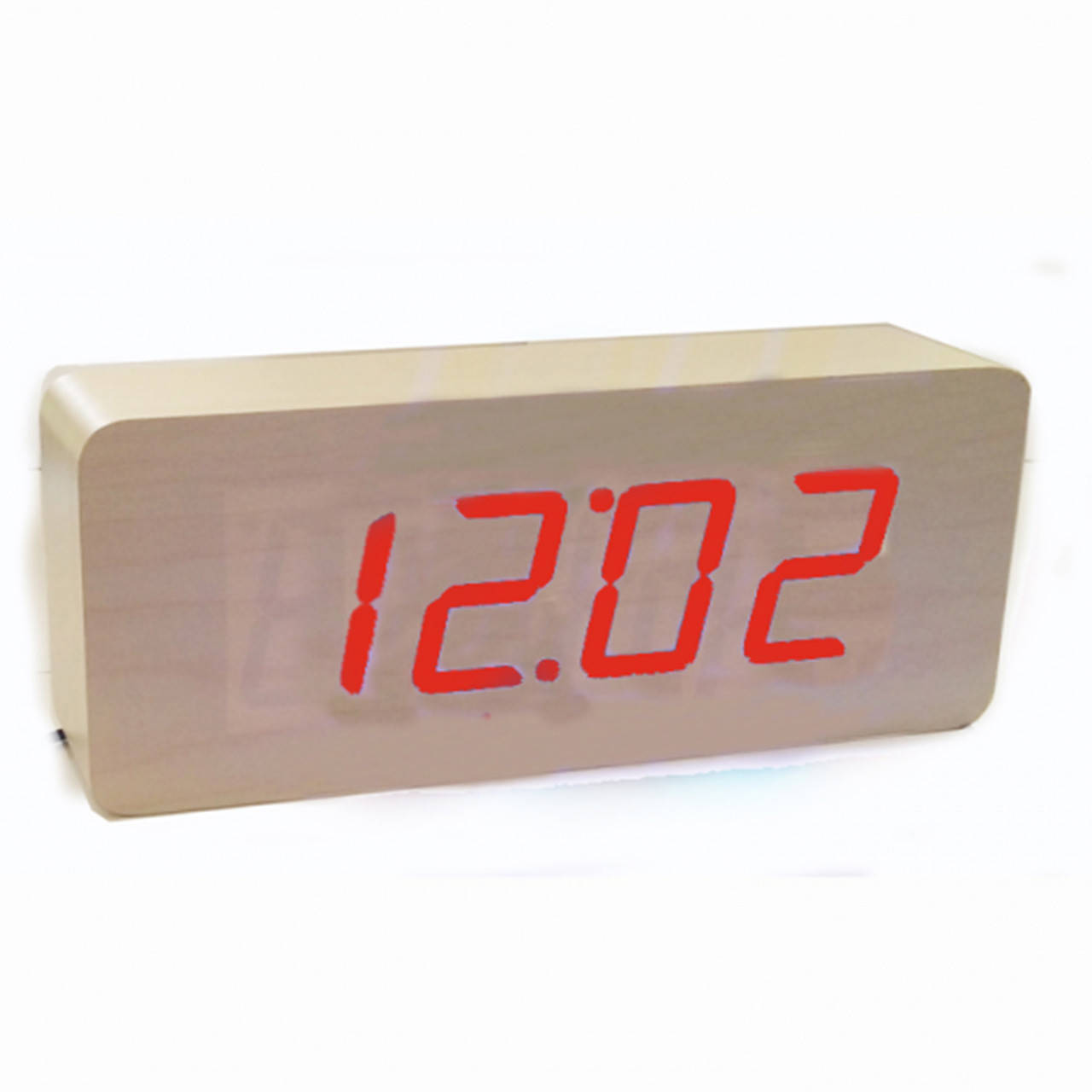 

Настольные часы Led Woden Clock (VST-865-1) Бежевые с красной подсветкой