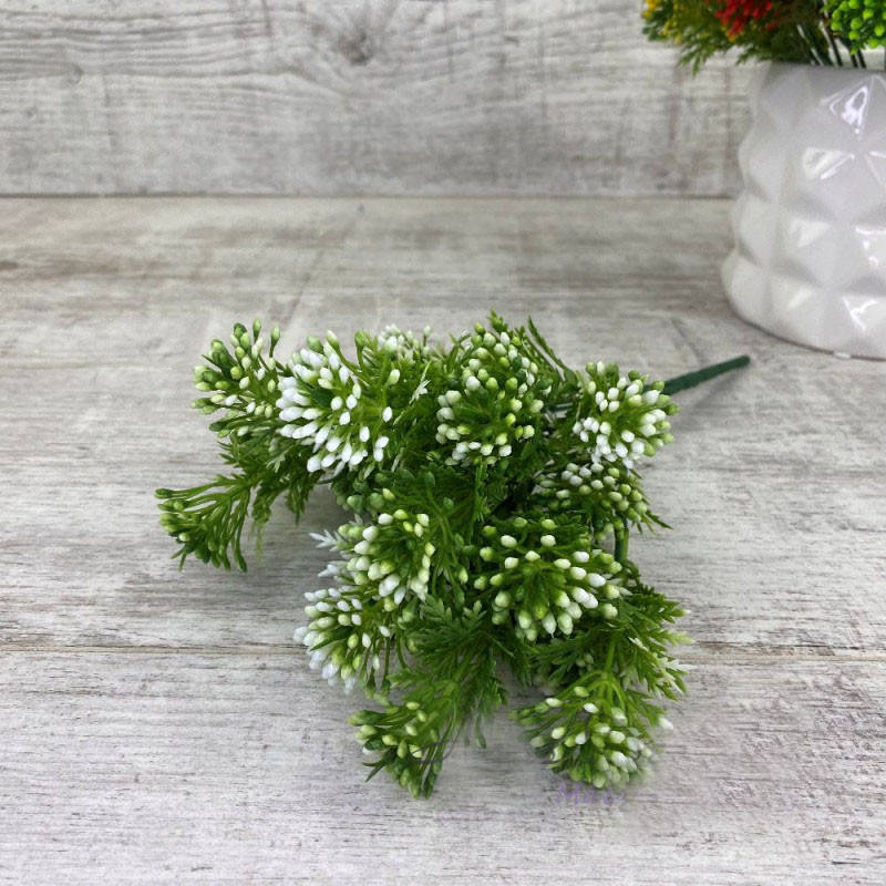 

Букет зелени искусственной "ягоды мелкие" к-189 белый