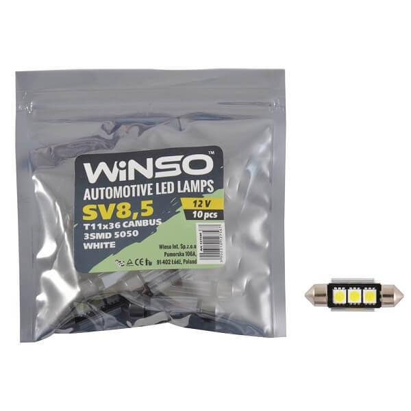 

LED лампа Winso C5W 12V SMD5050 SV8.5 T11x36 Canbus