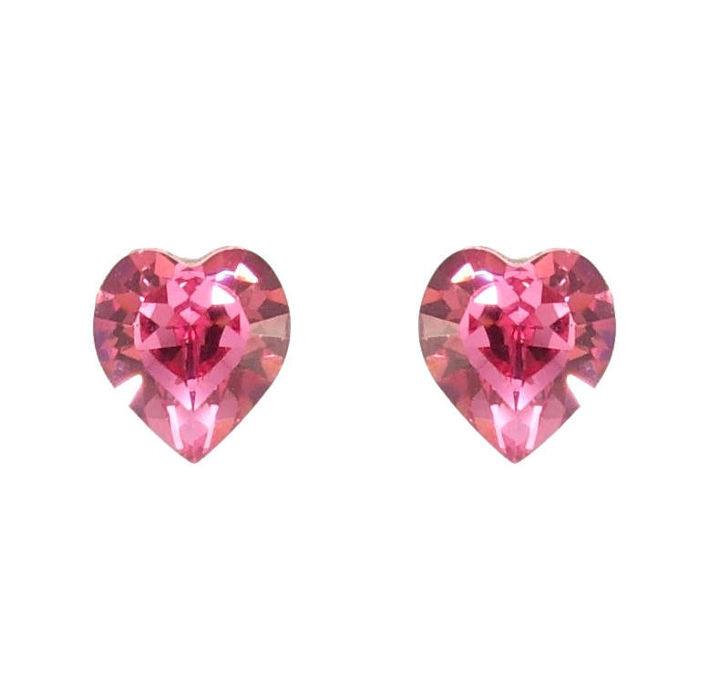 

Серьги Xuping Родий с кр-ми Swarovski гвоздики (пусеты) "Кристальные сердечки Rose"