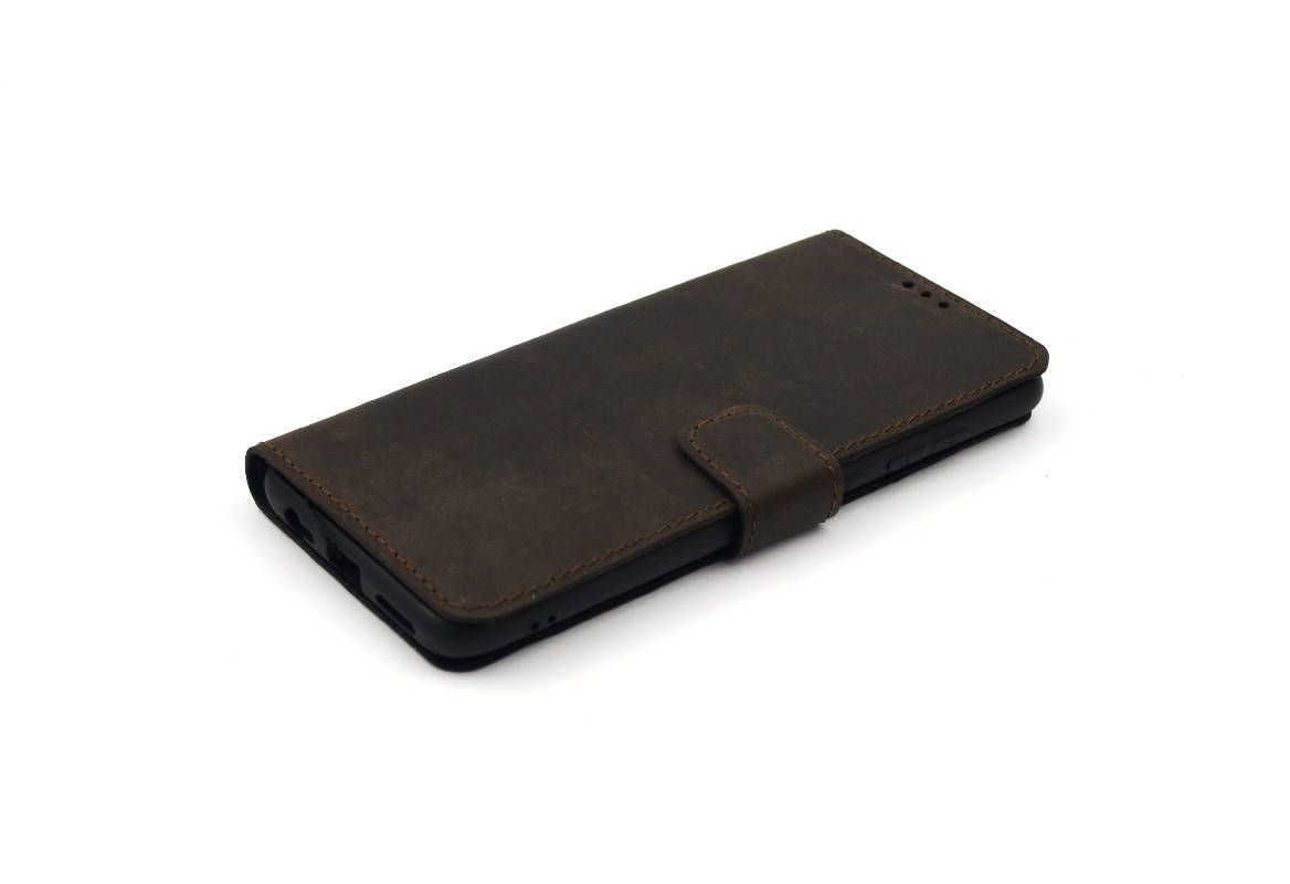 

Чехол книжка Mavis для Xiaomi Redmi Note 9 из натуральной кожи Темно-коричневый, Тёмно коричневый