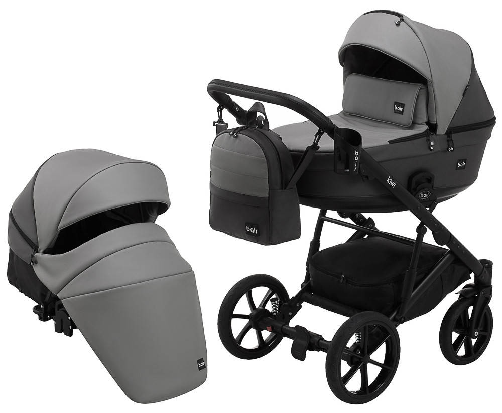 

Коляска 2 в 1 2 в 1 Bair Kiwi шкіра 100% BK-21/15 сірий - графіт, Серый