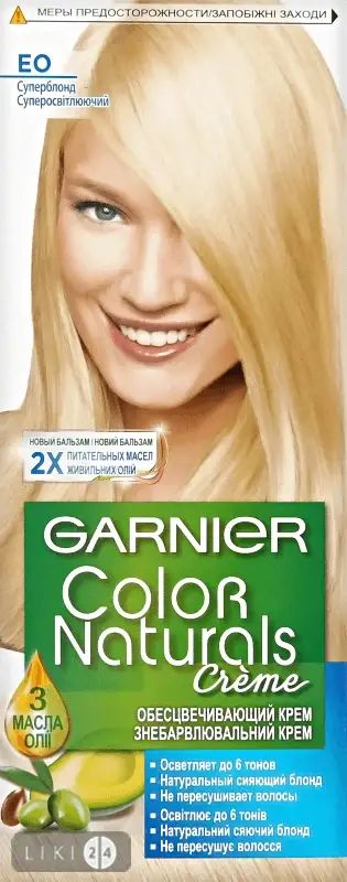 

Стойкая крем-краска для волос Garnier Color Naturals ЕО супер блонд