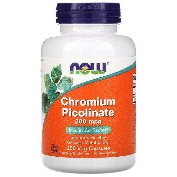 

Now Foods, Chromium Picolinate (250 капс. по 200 мкг), хром пиколинат